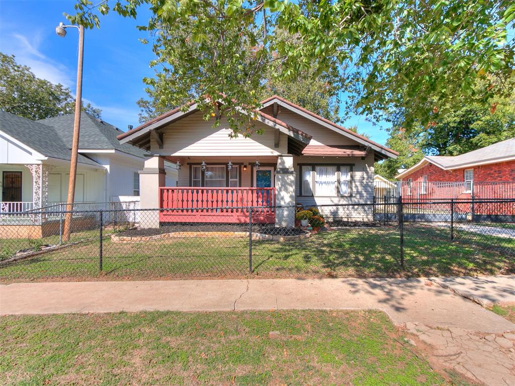 Charming, Renovated Bungalow Near the Plaza District! Get ready to fall in love the moment you arrive at this beautifully renovated bungalow, where timeless charm meets modern design! Featuring 3 bedrooms, 2 bathrooms, 1,582 sq ft and exceptional curb appeal, this inviting home offers stylish updates, thoughtful details, and comfortable living in a location you'll love.Step inside to discover a sun-filled living room featuring gorgeous flooring throughout and an eye-catching fireplace detail that creates a stunning focal point. The thoughtfully updated kitchen is sure to impress, showcasing a beautiful peninsula with stunning quartz countertops, painted cabinetry, elegant gold hardware, floating shelves, soft-close drawers, updated appliances, an abundance of cabinetry providing ample storage & stylish light fixtures. Retreat to the spacious primary bedroom, complete with a beautifully appointed en-suite bathroom featuring a walk-in shower, double vanity sinks, and gorgeous tile flooring. The secondary bathroom is equally appealing, offering double vanity sinks and beautiful tile flooring for a stylish, polished finish. Two additional generously sized bedrooms provide flexibility for guests, a home office, or a hobby room. Outside, enjoy the charming covered front porch—the perfect spot for morning coffee or taking in the beautiful Oklahoma sunsets. The fully fenced, spacious backyard features beautiful pecan trees, a storage shed providing additional storage & plenty of room to entertain, garden, or simply enjoy the outdoors.Ideally located near the desirable Plaza District, you'll love having easy access to local art galleries, unique shops, restaurants, & entertainment. Enjoy being just minutes from the Paseo Arts District, Midtown, & Downtown OKC, making it easy to experience some of OKC's most vibrant destinations.This home is a rare find you won't want to miss! Schedule your showing today & come see all this charming home has to offer!