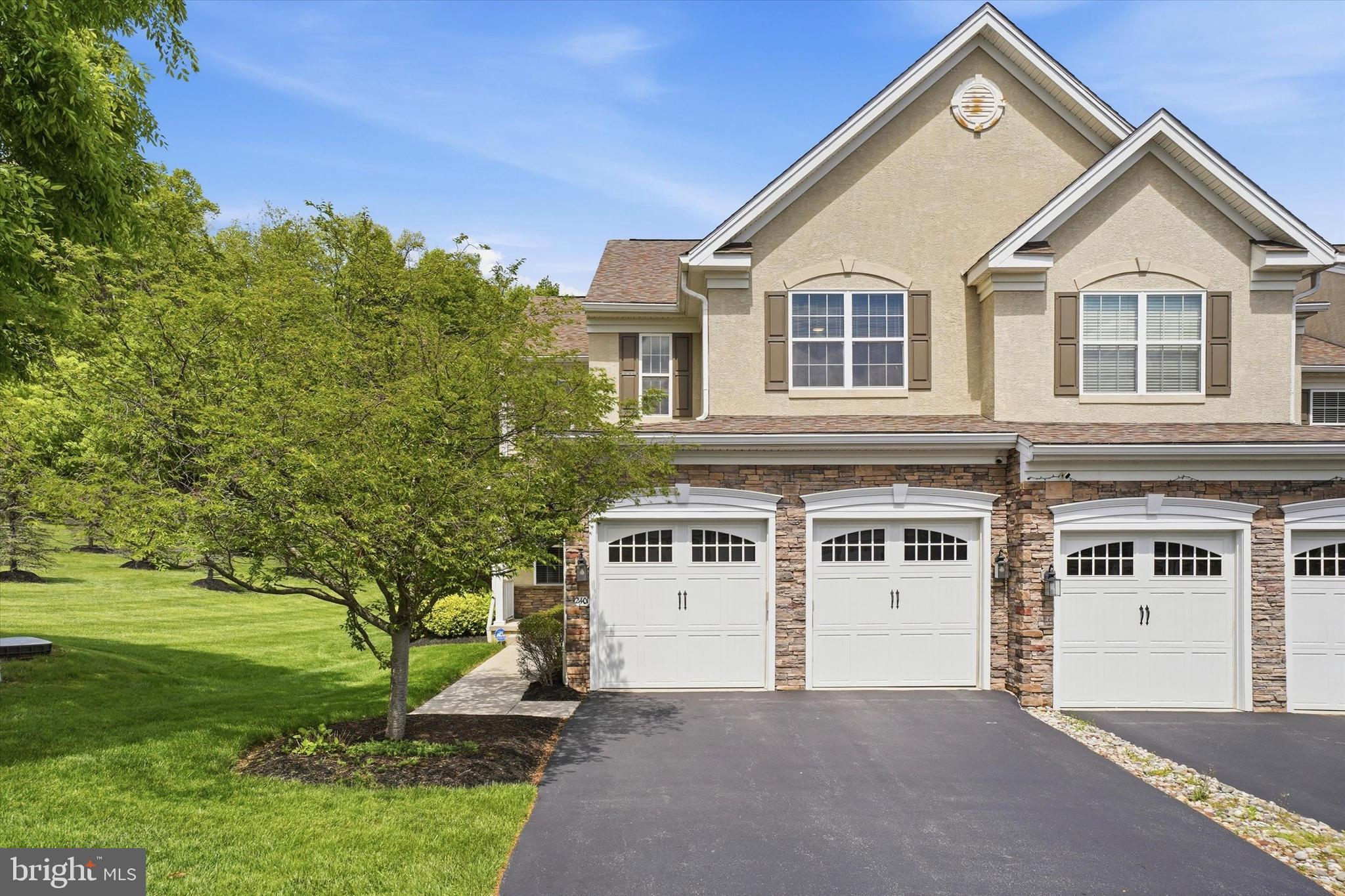 Welcome home to 2401 Copper Creek Rd. Nestled on a private lot in the highly sought-after Byers Station Community Association community, end-unit carriage home offers the perfect blend of style, comfort, and convenience. New updates (finished basement, hall bath and HVAC that was replaced only 3 years ago) and meticulously maintained, this spacious home is move-in ready. Designed with both everyday living and entertaining in mind, the open-concept floor plan is highlighted by a dramatic two-story family room with a cozy fireplace and abundant natural light. The spacious island kitchen and adjoining breakfast area flow seamlessly into the main living space and provide direct access to the private, maintenance-free deck overlooking peaceful views. The perfect setting for morning coffee or evening gatherings. A nearby formal dining room offers an elegant space for hosting holidays and special occasions. The fully finished basement significantly expands the home’s living space and versatility, currently serving as a family/movie room and home gym. Whether used as a media retreat, home office, guest suite, or playroom, this lower level offers endless possibilities to fit your lifestyle.Upstairs, a light-filled turned staircase leads to the generous owner’s suite complete with two walk-in closets and private bath. Two additional well-sized bedrooms share a beautifully newer hall bath, while the conveniently located second-floor laundry room adds everyday ease and functionality.Residents of Byers Station Community Association enjoy an exceptional lifestyle with resort-style amenities including clubhouses, swimming pools, fitness centers, tennis courts, basketball courts, walking trails, playgrounds, and open green space throughout the neighborhood. Ideally located within the award-winning Downingtown Area School District, including access to the highly acclaimed Downingtown STEM Academy, this home also offers convenient access to shopping, dining and major highways.This exceptional property truly has it all. Location, updates, community amenities, and flexible living spaces making it a wonderful place to call home.