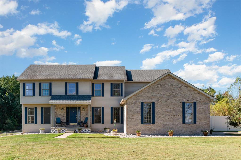 Welcome to the country and this beautiful 2-story colonial nestled on 5 acres, offering 3,698 finished sq ft of living space. This home features 4 spacious bedrooms, 3.5 baths, plus a non-conforming bedroom in the finished basement. The main level showcases an inviting open floor plan, a two-story living room with abundant natural light, a formal dining room, and a dedicated office. The chef's kitchen flows seamlessly for entertaining, while the finished basement boasts a family room, wet bar, and additional living space. Outdoors, enjoy summer days by the built-in swimming pool and take advantage of both the attached 2-car garage and additional garage for storage or hobbies. This home combines elegance and functionality with room to grow, inside and out.