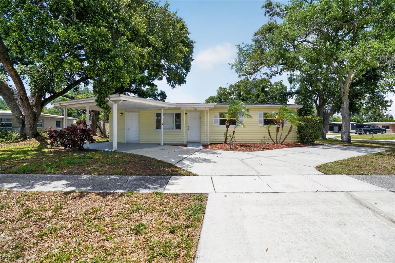One or more photo(s) has been virtually staged. Welcome to this beautifully updated 2-bedroom, 2-bathroom home in Pinellas Park, offering designed finishes and a thoughtfully planned layout. The fully renovated kitchen is a standout feature, complete with stainless steel appliances, quartz countertops, and a stylish tile backsplash, perfect for everyday cooking and entertaining. The kitchen flows into a cozy breakfast nook and seamlessly connects to the living and dining areas.The primary bedroom includes a private ensuite bathroom, while the second bedroom features a walk-in closet, providing ample storage space. A dedicated laundry area adds convenience, and a carport offers covered parking.With its modern updates, functional design, and inviting living spaces, this home is a fantastic opportunity for buyers seeking comfort and style in a desirable Pinellas Park location.