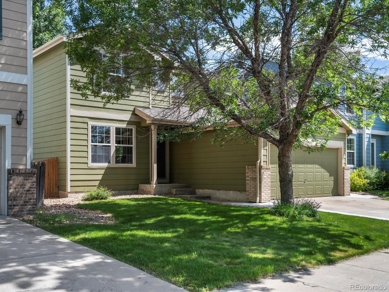 Welcome to this spacious and beautifully updated two-story home featuring stunning hardwood floors throughout the
main level and an inviting open floor plan. The handsome kitchen boasts stainless steel appliances, a pantry, and a cozy
breakfast nook, perfect for casual dining. Upstairs, you’ll find three bedrooms, two bathrooms, and a versatile loft space—
ideal for an office, playroom, or second living area-while newer carpet adds comfort throughout. The primary suite offers a
walk-in closet and en-suite bathroom. The partially finished basement provides excellent potential with drywall and
electrical already installed, it includes a large great room, utility space, and a possible fourth bedroom with an egress
window. Enjoy the fully fenced backyard complete with an oversized Trex deck and a mature shade tree—perfect for
relaxing or entertaining. Numerous smart and tech upgrades include surround sound, security cameras, smart lighting,
Ring doorbell, smart garage door opener, and fiber optic internet. Plus this home includes a reverse osmosis filtration, a
humidifier and solar panels, which will be paid off by the seller at closing. Located near trails, four parks, and a recreation
center, with a low-cost HOA—this home truly has it all!