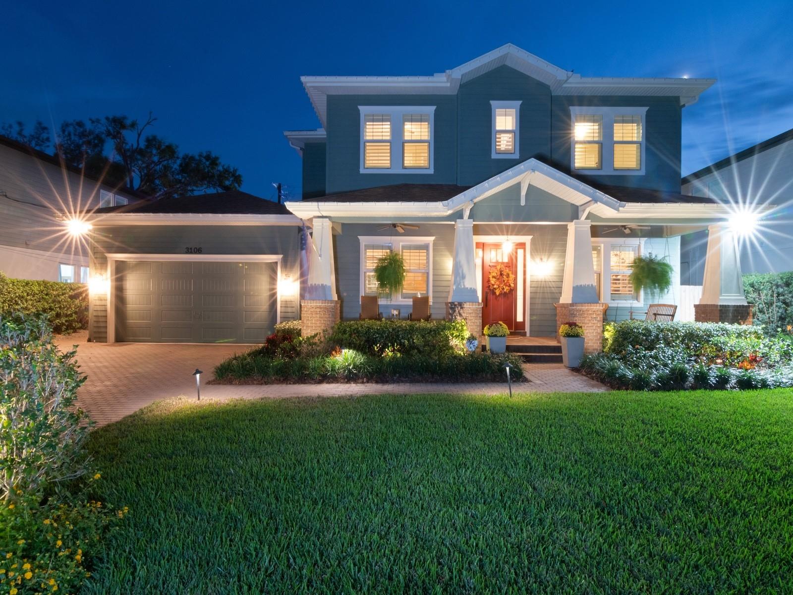 Under contract-accepting backup offers. At 21’ above sea level, well above the 100-year flood plain, this Bayshore Beauty craftsman home was not impacted by the recent hurricanes and Tampa area flooding. The premium for the homeowner's policy renewal for July 2025-2026 actually decreased 10 percent from the previous year’s premium! Its open 5/4.5 plan offers 4 bedrooms plus laundry on the second floor and a full bedroom and bath on the main floor. The kitchen, family and breakfast rooms overlook a beautiful paver patio with fire pit…perfect for entertaining family and friends. Mature, professional landscaping and lighting top of the package! Keep the low maintenance yard with pavers or add a pool. There is plenty of room. The property backs to a small private school on a large site, providing quiet solitude in the evenings, weekends and summers - far more private than backing to a small lot with a two story home overlooking your back yard as is often the case in South Tampa. Mornings can begin with coffee on the Hyde Park style covered front porch or a one block walk to enjoy the amazing sunrises and Tampa skyline views from Bayshore Boulevard. The home is nestled in the Bayshore Beautiful neighborhood, known for its amazing schools and proximity to dining, grocery and shopping. Stroll down the sidewalk and visit with friendly neighbors. Don’t miss the street parties! It is a 2-4  block walk to a farmer’s market, gourmet butcher and several good restaurants. If you’re a traveler, easy access to the Selmon Expressway is minutes away and Tampa International Airport is a 20 minute ride! Please see the virtual drone video highlighting the wood floors, 9-10 ceilings and crown molding throughout. Also included: televisions, Sonos speaker system, beverage refrigerator, washer/dryer, additional refrigerator in garage, safe, porch swing and window treatments. You could not build this home today for this price!
