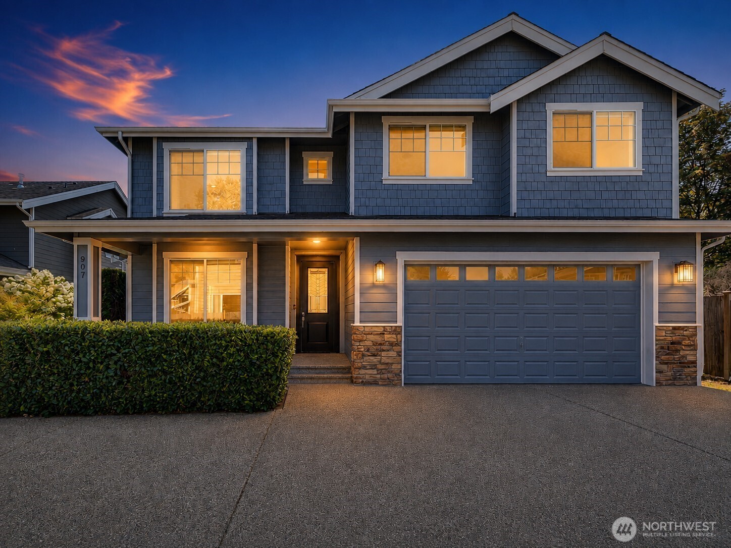 Presenting a spacious 5-bedroom plus bonus/media room home in the highly sought after Renton Highlands. Luxurious finishes abound throughout, from the lead glass front door to the extensive Brazilian Cherry hardwood floors, crown molding in the formal rooms, and 7¼" baseboards. Premium blinds and central A/C complete every room. The chef's kitchen impresses with Beech cabinetry, slab granite counters, a tile backsplash, a walk-in pantry, and stainless-steel appliances including a chef's fridge. A fifth bedroom on the main level doubles beautifully as a den or home office, with a convenient 3/4 bath just down the hall. The main-level family room is wired for sound Upstairs, an open landing leads to a spacious master suite with vaulted ceilings, two closets, a linen closet, and a spa-like en-suite bath with dual sinks. A large bonus room offers the perfect setup for a media room, while the oversized laundry room includes a utility sink for added convenience. . Garage is loaded with features - LED lighting, extra outlets, 240V EV charger, 240V heater with remote, TV & sound bar, fully insulated walls & doors, epoxy anti-slip flooring, finished baseboards & new paint. Long driveway off a cul-de-sac with ample parking. Not far from The Landing, Renton’s open-air shopping destination with a mix of restaurants, cafes, and entertainment options.