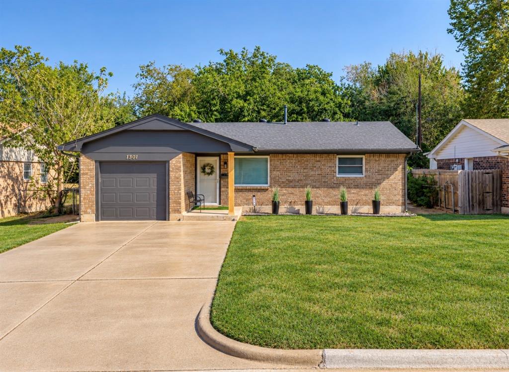 Beautiful updated home close to campus! 3 bedrooms, 1.5 bathrooms and completely updated. Currently an Airbnb and seller is willing to discuss selling home fully furnished to make it a turn-key short term or mid term rental. Updates include- Kitchen: new cabinet doors and hardware, freshly painted cabinets, new quartz countertops and stainless steel sink, custom built pantry and microwave cubby, new stainless steel oven & gas stove. Full bathroom: Completely gutted and installed new shower tile to ceiling, updated plumbing and moved plumbing to make shower head higher, new vanity and sink, led mirror and new outlet, new light fixture, new toilet. Half Bath: custom built (this was a coat closet)! New tile, toilet, vanity and sink, light, mirror, and new electric and plumbing. Exterior: New paint and updated finishes and cedar post on front porch, added flowerbed and electrical outlets, extended concrete back patio. Garage: scraped popcorn ceiling and painted, installed turf, updated plumbing for washing machine. Throughout whole home: New blinds on all windows, scraped popcorn ceilings and retextured walls, new paint, new light fixtures, new plumbing fixtures. New roof, updated hot water tank and HVAC unit.