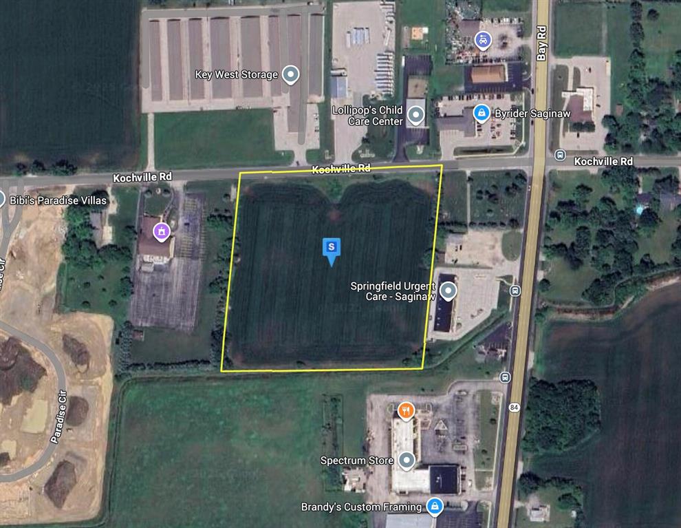 Prime 10-acre commercial lot in Kochville Township, perfect for development. Zoned B-3 with power and public water available, this developer special offers flexibility for a variety of business uses. Ideally located near Saginaw Valley State University and surrounded by growing businesses, the property benefits from a thriving area and high visibility. Conveniently situated near I-675 and I-75, this tri-city location provides easy access for customers, employees, and logistics. Current use is Other.