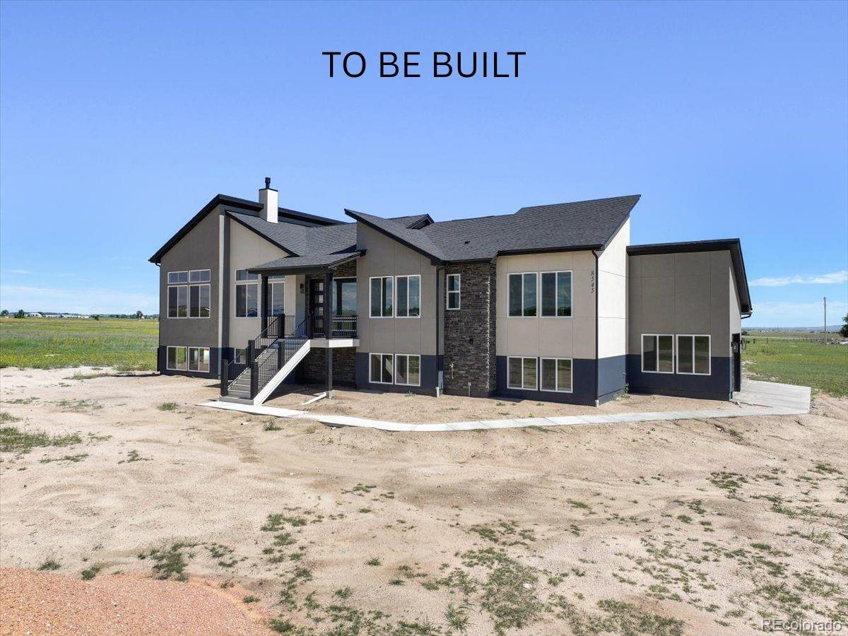 STUNNING home to be built to YOUR specifications by premium custom builder Albano Homes.  All the conveniences of city life but feels far away from everything. Close to Peterson and Schriever! Live life on your terms without an HOA! Spread out on 5.3 acres zoned for horses, perfect for living out your homestead dreams while still being just minutes to restaurants and grocery stores. Gorgeous designer interior with tons of upgrades. REAL hardwood floors, upgraded plumbing fixtures & flooring, designer lighting, everything on your wish list. VIEWS of Pikes Peak and the Front Range. The main floor will feature high ceilings, transoms over doorways to let the light flow through, a walk-in pantry off the gorgeous kitchen, plus the primary bedroom and two more main-floor bedrooms, a spacious laundry-bedroom and large dining area off the kitchen. The dining area includes a walk-out to the massive deck, partially covered and partially open to maximize your use of the space. The primary suite will have a large walk-in closet with built-ins and a spa bath with oversized shower and dual vanities. You can have the basement level finished at additional cost to include a large second kitchen with a full-sized refrigerator, dishwasher and microwave. The basement can also have two or three more large bedrooms, two more bathrooms, tons of storage and an elegant family room with a fireplace, plus plenty of extra storage. D-49 schools, close to healthcare, shopping, schools, parks, major traffic corridors.*Pictures shown are of a builder model of the same floor plan. All finishes interior and exterior are subject to change per the buyer's choices.*Listed price does not include finished basement. Home can be up to six bedrooms, four baths with basement finish, adding wet bar area with refrigerator, fireplace in family room, and more. Call for details.
