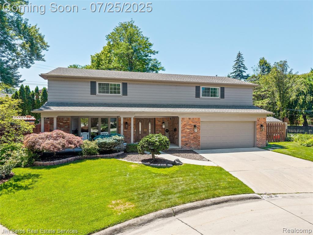 Beautifully updated spacious colonial located on a very private quiet cul-de-sac in Grosse Pointe Woods. Situated on a larger lot for the area this has all the outdoor amenities any purchaser is looking for while offering all the updates and fantastic layout suitable for any purchaser. Pride of ownership emanates through this 2,944 SF colonial that is truly turnkey and offers countless updates to put any purchaser at ease. Enjoy the beautifully updated kitchen that would suit any cook with a first-floor layout that can accommodate any holiday and or gathering with its open concept kitchen that flows directly into the massive family room with fireplace (currently being used as a dining room), kitchen also flows into the dining room that leads directly into the formal living room making this a wonderful circular floorplan. Second floor offers 3 generous sized bedrooms perfect for the growing family, a home office/library with built in shelving and a massive primary bedroom with walk in closet and ensuite bathroom. Home also offers a more recent finished basement with herringbone floors perfect for children's playroom or additional family room and adding even more livable SF. Outside offers a breathtaking backyard with its gorgeous stamped concrete patio, outdoor kitchen that offers barbeque and wood burning pizza stove, and brick firepit making this backyard great for summer parties and enjoying Michigan's lovely weather in the summer and Fall. Enjoy quiet living on this cul-de-sac street that also puts you within walking distance to the award-winning schools Grosse Pointe has to offer and just down the street from Ferry Elementary!!!! This is one you wont want to miss!!!!