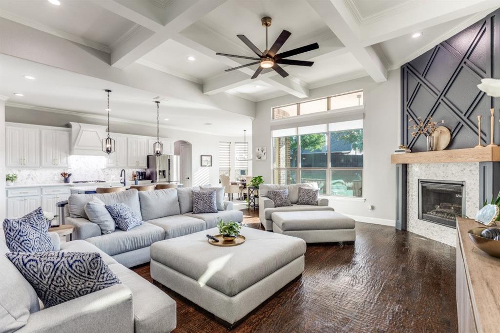 Luxury Living in Prosper! Fully Remodeled Single-Story Retreat! Discover refined elegance and modern comfort in this completely remodeled single-story home in one of Prosper’s gated and most desirable neighborhoods. Featuring 4 spacious bedrooms, 3 full baths, 1 half bath, private study, a media room, and 3 car over-sized garage, this home’s open-concept, split floor plan is perfectly designed for both entertaining and everyday living.

The heart of the home is the gourmet kitchen, boasting quartz countertops, a 5-burner gas cooktop, custom cabinetry, hardwood floors, and new tile floors, which flow seamlessly into the bright, open living spaces. The temperature-controlled wine cellar adds a sophisticated touch for the discerning entertainer. A private in-law suite provides the ideal setup for guests or extended family.

Luxury upgrades include new windows and screens, new blinds and electric shades, fresh interior and exterior paint, new roof, new gutters, and a water manifold system for efficiency and peace of mind. 

Step outside to your private resort-style oasis, complete with a heated pool, tanning ledge, spa, and gas fire pit. The outdoor kitchen, large grassy area, and new 2024 landscaping create the perfect backdrop for gatherings year round.

Every detail has been thoughtfully curated to offer an unparalleled lifestyle of comfort, quality, and style in the heart of Prosper.