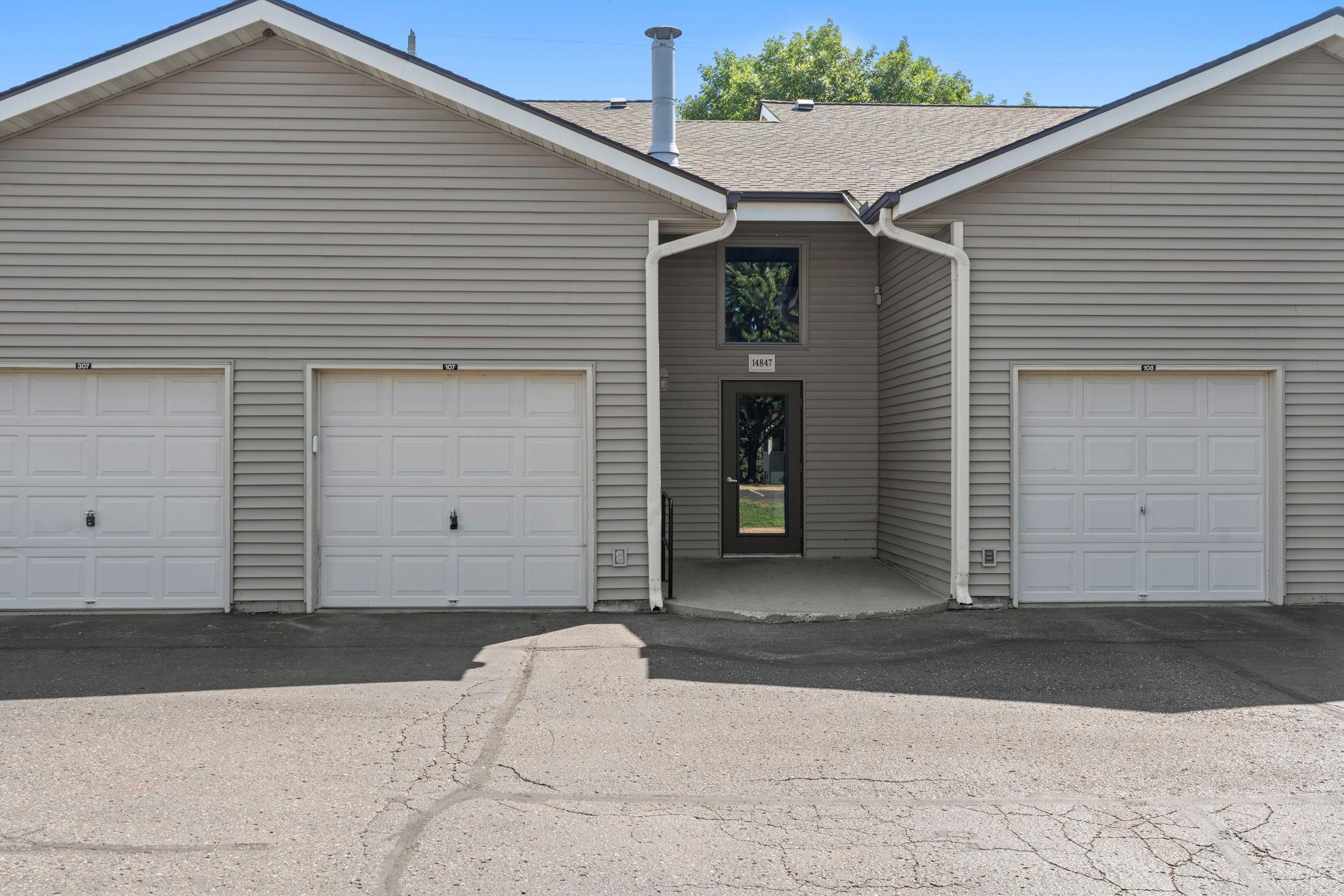 Welcome to this charming 2-bedroom, 1-bathroom main-level condo in the heart of Apple Valley, conveniently located near shopping, dining, local amenities, and numerous walking paths. This home offers a heated outdoor community pool, attached 1-car garage, in-unit laundry, and a rare storage room located on the second floor of the building.Upon entering, you’re greeted by durable tile flooring that flows into the kitchen, featuring freshly painted white cabinetry, ample counter space, and a convenient high-top breakfast bar. The adjacent dining area offers carpeting, a ceiling fan, and a large window that fills the space with natural light. The spacious living room features carpeting, a ceiling fan, and walkout access to a private, south-facing patio—perfect for enjoying your morning coffee or entertaining guests.Two generously sized bedrooms provide plenty of space, including a spacious primary bedroom, with both bedrooms offering ceiling fans and ample closet space. The nearby full bathroom features tile flooring, a dual vanity, and a tub/shower combination. Recent updates include a new air conditioning unit in 2023, freshly painted kitchen cabinets and a new microwave in 2024, and a new bathroom fan in 2024. Don’t miss the opportunity to make this move-in-ready main-level condo your own in a convenient Apple Valley location!