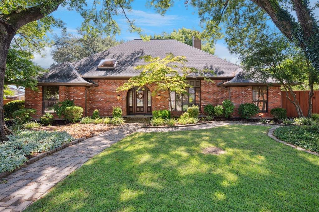 Step into a true outdoor oasis—featuring a sparkling PebbleTec® pool, expansive decking, and multiple areas to relax or entertain under the sun. The heavily landscaped lot offers rare privacy and space, with mature shade trees and nearly one-third of an acre wrapping around both the side and backyard. Located on a quiet semi-circle (like a cul-de-sac) this home enjoys a peaceful setting. The fenced side yard—easily accessed through atrium doors from the sunny breakfast nook—offers plenty of room for pets, playsets, or even a garden, and includes a large storage shed for added convenience. Inside, the freshly painted interior welcomes you with comfort and versatility. The beautifully updated kitchen features generous quartz countertops, ample cabinet space, a built-in hutch, and modern fixtures—perfect for everyday use and entertaining alike. The spacious living room centers around a stately fireplace and flows seamlessly into a bright sunroom and game room, offering multiple gathering spaces for family and friends. A formal dining room adds flexibility—use it for elegant meals or convert it into a stylish study, music room, or library. The large main-level primary suite includes a cozy sitting area and has French doors accessing the versatile sunroom. The en-suite bath is thoughtfully designed with split vanities, dual walk-in closets, an updated walk-in shower with a bench seat, and even a convenient pet wash-mop area. Upstairs, you’ll find 2 bedrooms and a full bath—perfect for a growing family, or down-sizing with needed storage or craft space. A 4th bedroom is located downstairs adjacent to a full bath, ideal for in-laws or guests seeking privacy, or for use as a dedicated office with wood flooring. Just steps from Westwood Park, enjoy access to trails, playgrounds, athletic fields, and picnic areas - great for outdoor recreation and community connection. With top-rated Plano ISD schools this home offers the perfect blend of lifestyle, location, and livability.