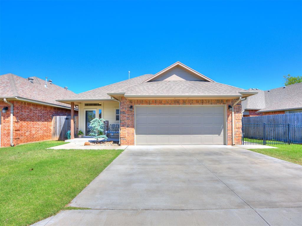 Beautiful 3 bed, 2 bath home built in 2020 located in a gated community in Moore! This open-concept floor plan features a spacious kitchen with granite countertops, breakfast bar, dark stained cabinetry, and stainless steel appliances. The private primary suite offers double sinks, a walk-in shower, and large walk-in closet. Enjoy the convenience of a community safe room, walking distance to Madison Place Park, and quick access to The Station, shopping, dining, and I-35. Move-in ready with modern finishes throughout!