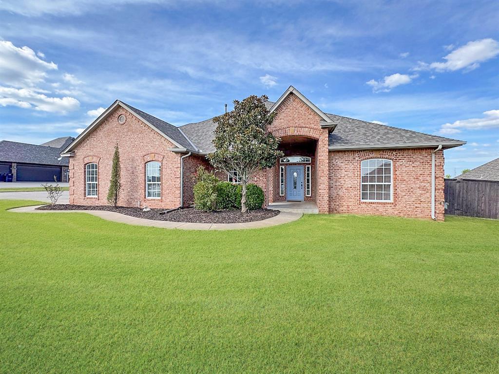 Check out this unique opportunity to own a rare updated home in the Sterling Canyon Addition.  This home combines modern style with thoughtful updates on a spacious 1.01-acre (mol) lot.  Step inside to find Shaw hardwood floors throughout and a stunning Venetian plaster fireplace as the centerpiece of the living space. The remodeled kitchen features a Venetian plaster hood with cedar trim, a soapstone farmhouse sink, waterfall quartz countertops, butcher block island, Moroccan zellige tile backsplash with quartz accents, and a built-in breakfast nook. A recently purchased black Cafe' dishwasher complements the freshly repainted cabinets with new hardware.

The updates continue with brand-new quartz in the laundry room and primary bath, new wall tile over the vanity and tub surround, and all new faucets, door hardware, and modern light fixtures throughout the home. The layout offers three bedrooms plus a dedicated office (or optional fourth bedroom), two full baths, and a half bath.  Enjoy the large entertainment room with extensive built-ins perfect for storage or play.  There is also an office/workspace room in the garage that's tied into the HVAC system.  That room also has a sink for easy cleanup after projects.  Garage has an in-floor storm shelter.

Outside, the front and back yards are fully sprinklered. New roof in 2025.  A double-gated backyard and driveway pad make it ready for a future shop, RV, or boat parking.   A pond behind the back yard offers an opportunity for a water view with a fence alteration. 

With its blend of high-end finishes, functional upgrades, and a serene pond view, this home is move-in ready and designed for both style and everyday living.