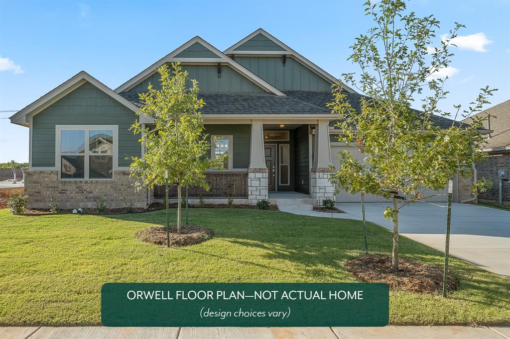This fantastic floorplan showcases 4 bedrooms, perfect for your family's needs and plenty of space! The living room is truly a highlight, featuring a breathtaking wall of windows, a lofty cathedral ceiling, and a beautiful fireplace that adds warmth and character. You'll love the kitchen, complete with elegant quartz countertops and built-in appliances, including a fabulous gas range. The primary suite is a tranquil spot to end the day, offering dual quartz vanities, a luxurious soaking tub, a stylish tiled shower, and a generous wrap-around closet, conveniently connected to the utility and mudroom. Red Canyon Ranch features scenic views, rolling hills, a playground, and peaceful walking trails surrounded by Norman's unique landscape. Residents of Red Canyon Ranch love the convenient location close to the University of Oklahoma and I-35. Included features: * Peace-of- mind warranties * 10-year structural warranty *Guaranteed heating and cooling usage on most Ideal Homes * Fully landscaped front & backyard * Full Guttering* Fully fenced backyard. Floorplan may differ slightly from completed home.