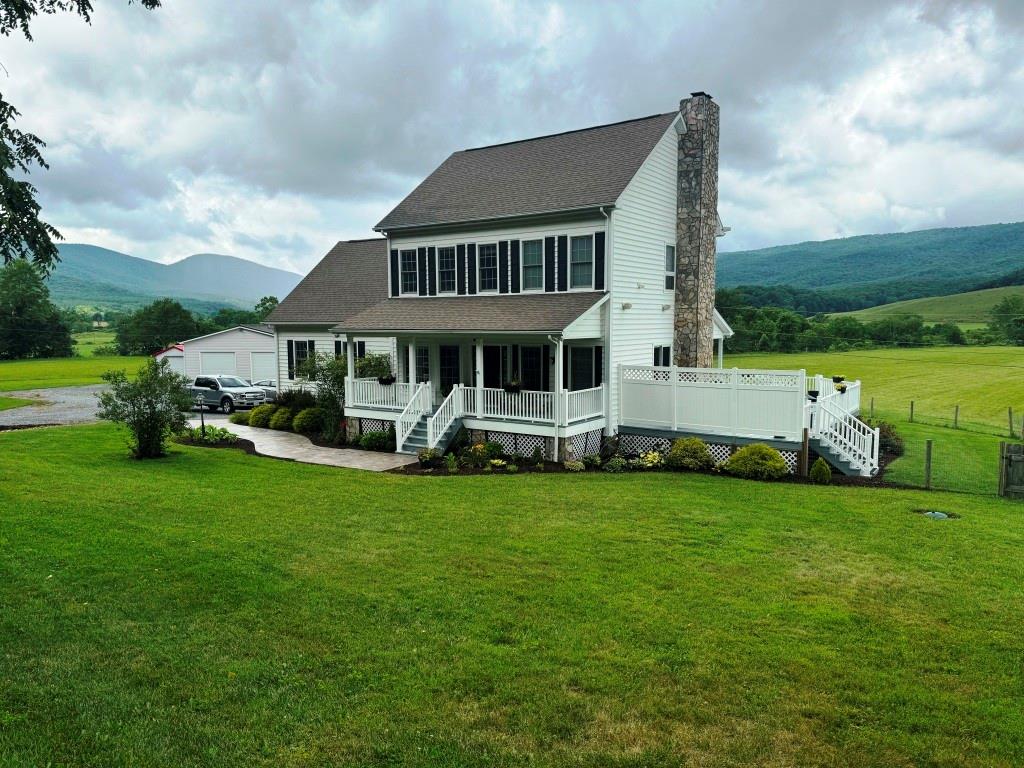 Take a look at this beautiful 59 acre farm with a custom home in the mountains of Southwest Virginia.  This farm offers creek frontage on Wolf Creek, mix of open/wooded land, and adjoins the national forest.  There are views from every room of this 3bd/2.5ba home!  A very spacious layout and plenty of room to entertain on your private deck.  Got projects?  The 30x40 shop will come in handy.  The wonderful kitchen offers granite countertops and custom cabinets.  House has a whole house generator to give you that peace of mind in bad weather as well!  Perfect farm for livestock to enjoy approx. 25 acres of grazing with good fencing, water, and sheds. A rare find with land to farm, hunt, and a home with mountain views!