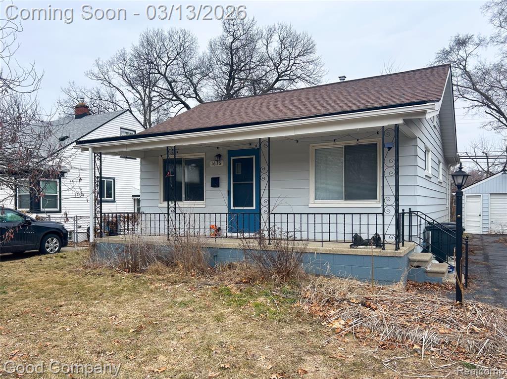 Open house! Saturday, March 14th from 12pm-2pm. Charming updated Ferndale ranch with modern upgrades, a spacious backyard, and a great location just minutes from downtown. A covered front porch lined with a landscaped garden bed welcomes you into a bright living room with updated finishes throughout. The fully remodeled kitchen features granite countertops, an eat-in bar top, stainless steel appliances, and a convenient pot filler, with plenty of cabinet and prep space. Comfortable bedrooms share a beautifully updated full bath with stylish tile and modern fixtures. Downstairs, the large open basement offers great flexibility with a laundry area, updated mechanicals, and plenty of room for storage, hobbies, or future finishing. Outside, enjoy the deep backyard with a storage shed and plenty of space for entertaining, gardening, or relaxing. Additional updates include newer windows, furnace, A/C, washer and dryer, and updated electrical. A fantastic opportunity to move right in and enjoy a beautifully refreshed home close to parks, restaurants, and all the energy of downtown Ferndale. Welcome Home!