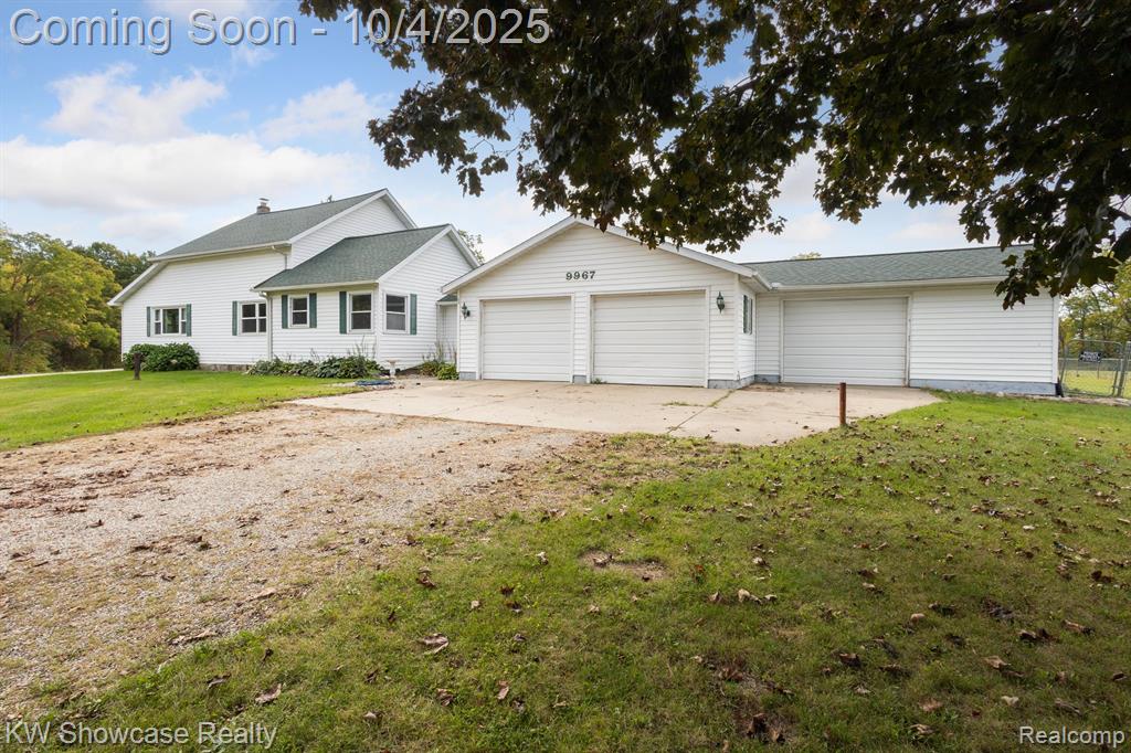 DREAM HOME NESTLED IN A RURAL FARM COUNTRY! This beautiful 2,099 Sq. Ft. Ranch home features 4 bedrooms, 1 bath and sits on a sprawling 11.06 acres of partially wooded land offering unmatched privacy ~ Create your own hiking or riding trails, explore the natural landscape, or simply relax and enjoy the abundant space ~ The crown jewel of this outdoor paradise is the stunning 48x20 fenced IN-GROUND POOL, complete with a sun-drenched patio and a shaded pergola for ultimate relaxation ~ This is the perfect setting for summer barbecues, family fun and unforgettable outdoor entertaining ~ Not to mention, The WHOLE-HOUSE GENERATOR for peace of mind~ Pulling up, you'll notice the huge oversized 3-CAR ATTACHED GARAGE and 64x24 massive 3-BAY POLE BARN with poured concrete flooring, and fenced in yard ~ Step inside, to a welcoming mudroom that offers practical space to drop your shoes, coats, and bags before entering the main living areas ~ Hungry? Prepare your favorite meals in the newer updated large kitchen, equipped with stainless steel appliances, gorgeous wood cabinets, granite counter-tops, breakfast nook and a separate dining room to seat family and friends ~ From here, you're greeted by a bright and airy living room with stunning wood floors and large windows that fill the space with natural light ~ A newer remodeled full bath room, Enormous master bedroom with a door wall and a cozy stacked stone gas fireplace, plus 2 additional bedrooms complete the main level~ Upstairs, you'll find a spacious loft, extra bedroom, and walk-in closet ~ As you enter the partially finished basement, laundry is conveniently tucked away where you'll also find plenty of room for storing seasonal decor and extra supplies ~ Updates include: Newer roof Oct. 2020, Refrigerator (2023) with warranty, AC (2024) ~ A true lifestyle and sanctuary in PureMichigan!!! Schedule your showings today!! BATVAI