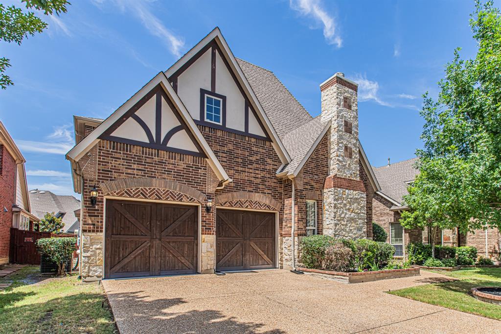 Located in the highly sought-after Castle Hills Community within the Castle Hills Ph VI Sec D subdivision, this beautiful north-facing home offers an exceptional blend of space, comfort, and convenience. Featuring 4 spacious bedrooms, a dedicated media room, and a downstairs office that can easily serve as a 5th bedroom, this home is designed to fit a variety of lifestyles. The private primary suite is conveniently located on the first floor. Step inside through the grand entryway highlighted by soaring ceilings and rich wood flooring. The open-concept layout includes a formal dining room, a cozy fireplace, and an expansive kitchen complete with stainless steel appliances, an abundance of cabinetry, and a bright eat-in dining area. Upstairs, you'll find a functional Jack-and-Jill bathroom setup ideal for family living. Enjoy outdoor living year-round on the covered patio, perfect for relaxing or entertaining guests. Residents of Castle Hills enjoy access to multiple community swimming pools and amenities, while the home is within walking distance to the elementary school. Ideally situated just 3 minutes from the Sam Rayburn Tollway (SRT), 7 minutes from Grandscape, and only minutes from popular restaurants, shopping, and grocery stores, this home offers the perfect balance of luxury and location.