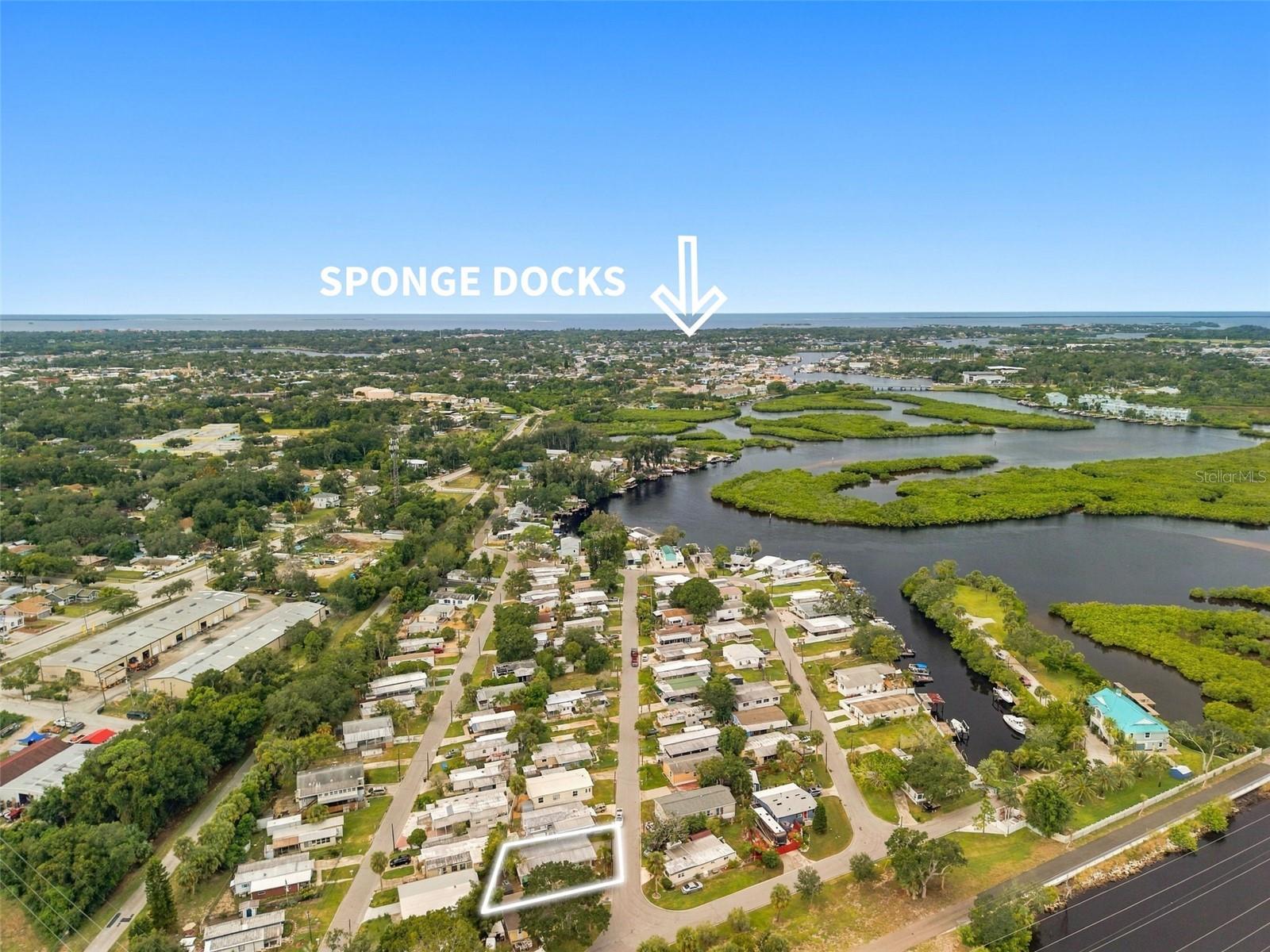 NO LOT RENT. NO HOA. YOU OWN THE LAND. Discover an inviting opportunity to enjoy the Tarpon Springs lifestyle from this 2-bedroom, 1-bath mobile home situated on its own fee-simple lot in River Village. Ideally positioned approximately 100 yards from the Anclote River and just one block from the Pinellas Trail, the property is also approximately one mile from the iconic Tarpon Springs Sponge Docks and historic downtown.A covered 9' x 13' front porch welcomes you into the home, where a generous 24' x 12' block addition creates the main living space, accented by real wood paneling, cedar trim, and a distinctive redwood-tile ceiling. The adjoining dining area flows into the kitchen, equipped with a range, refrigerator, microwave, and dishwasher, with propane fueling the stove.The split-level primary suite offers added versatility with an upper area well suited for a home office, reading nook, or sitting space. A second bedroom with a built-in closet and a separate laundry room with additional storage complete the interior.Outdoors, the fenced backyard provides a private patio area and a 10' x 12' double-door wood storage shed, while the expansive paved driveway offers ample off-street parking. Central heating and air add year-round comfort.Located in Flood Zone AE, this property presents an approachable opportunity to own the land and enjoy close proximity to the water, recreation, dining, shopping, and the unmistakable character of Tarpon Springs—all without lot rent or HOA fees.