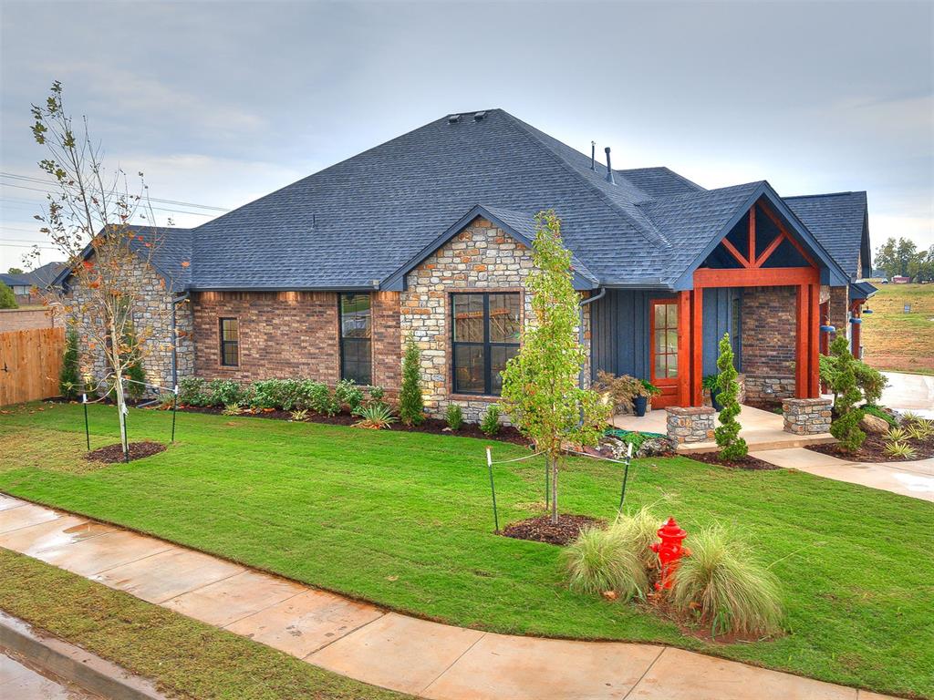 Model Home.  Builder incentives.  4 bed (optional study), 2 1/2 bath, 3 car garage, indoor storm shelter, outdoor kitchen with granite countertop and stainless steel grill and fridge, upgraded appliances include refrigerator, brushed gold hardward, vent hood vents out, SMART home features, 3 cm. quartz countertops, pantry, water sloset, center island with cabinets on both sides, breakfast bar, large dining area, large covered back patio, sprinkler system, full fence with metal posts, partial brick fence, tankless water heater, wood look ceramic tile floors, conditioned garage with insulation, 10 RWC Warranty, and in Moore School District.