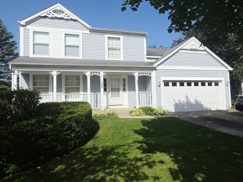 Come see this well maintained 4 Bedroom, 2 1/2 bath home with partially finished basement and 2 car garage. Nice size back yard with above ground pool. Wonderful view of pond and meadow area. Once in a while a deer may appear. Recent updates include kitchen cabinets  refinished, newer furnace, driveway, pool liner, and some flooring.  Beautiful private Cul-de-sac location in Deer Point Trails.