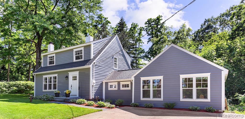 Fully renovated modern farmhouse set on 5.77 wooded private acers in North Oakland County, minutes to I-75. Completely redone top to bottom. New roof, windows, doors, plumbing, electric, HVAC, giving you the confidence of a new build. New gourmet kitchen with stainless steel appliances, ceiling height cabinets and quartz countertops with farmhouse sink. Hardwood floors and ceiling fans throughout. Master with vaulted ceiling built in mini fridge and dressing room/ walk-in closet. Main bath with soaking tub, rain shower and double sinks. Additional space includes office and laundry rooms. Living room with wood burning fireplace. Large detached 2 and a half car garage with extra storage rooms. Master, family room, bath, and laundry rooms all with vaulted ceilings. Outdoor shower with sink and electric. 2 outdoor firepits, freestanding treehouse (ideal for guests or added income). Property can easily be rezoned for commercial.