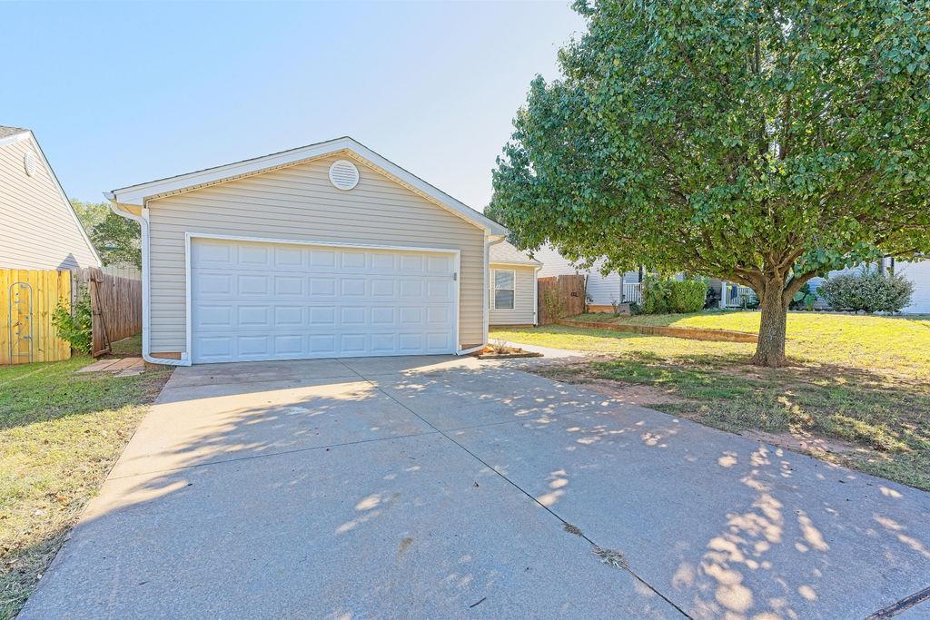 Very well maintained, spacious, 3 bedroom, 2 bathroom, with a 2 car garage, with lots of windows and natural light.  Very large living area with open floor plan design, granite counters in the kitchen, stainless appliances, luxury vinyl plank flooring in living, dining, and hallways.  The carpet in the bedrooms is new.  The interior paint is brand new.  The primary has a huge closet and the primary bath has a tub and shower combo.  Conveniently located to access OU, Tinker, or OKC. The Owner holds an Oklahoma real estate license.