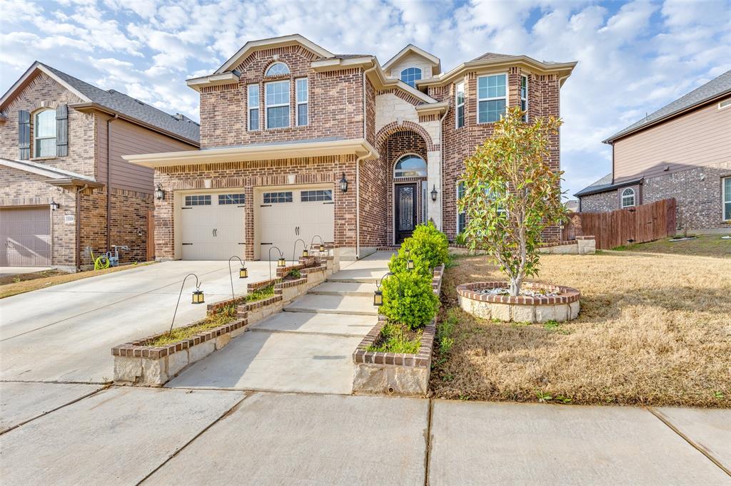Welcome to this stunningly upgraded smart home in the highly sought-after Presidio West community, built in 2018 and zoned to the award-winning Northwest ISD. Perfectly blending modern luxury with everyday comfort, this home offers everything you’ve been searching for.

Step inside to a dramatic grand entry featuring a curved staircase and abundant natural light. The open-concept design showcases a spacious living area with a remote-controlled gas fireplace and gorgeous hardwood flooring throughout. The chef’s kitchen is a true showpiece with a Frigidaire Professional double oven and microwave, sleek electric cooktop (with gas connection available), butler’s pantry, and a large California island perfect for gathering. A like-new modern refrigerator is negotiable.

The main-level primary suite is your private retreat with a spa-inspired bath, including a soaking tub, dual vanities, separate glass-enclosed shower, and a generous walk-in closet. A privately located laundry room adds to the thoughtful layout.

Upstairs, discover four spacious bedrooms and two full baths, providing flexible space for family, guests, or a home office.

Step outside to your backyard paradise with a covered patio, perfect for entertaining or relaxing. A natural gas connection makes outdoor grilling a breeze.

Community amenities include a sparkling pool, playground, and walking paths—all within steps of the local elementary school and just minutes from shopping, dining, and major highways.