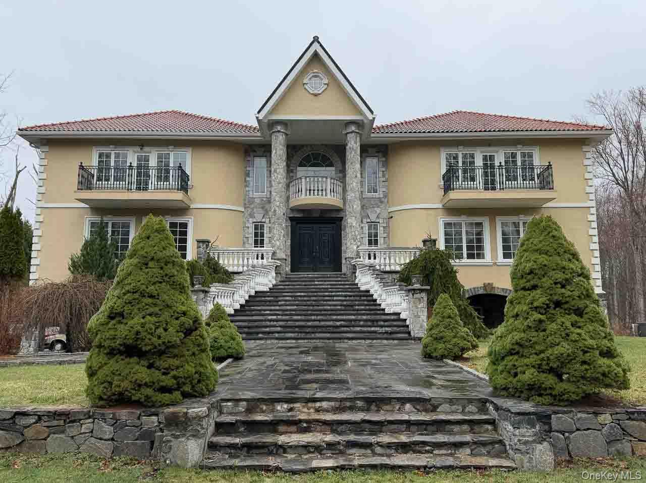 This Prime Bedford Estate, solidly built in 2005, is on over 9 acres of open, level land with a bridge crossing your private pond. The property is private and secluded. The house has a grand floor plan with gracious formal and family spaces for entertaining inside and out.This majestic house has an impressive two-story entry with a bifurcated staircase. There are six generously sized bedrooms, four full bathrooms, and two half bathrooms. The lower level contains a large wine room. There is a three car garage and a carport. Also available for rent at $19,000 monthly.