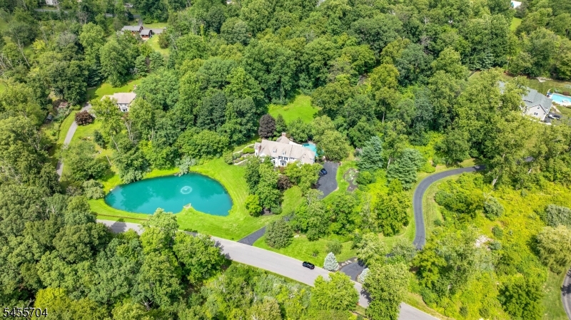Introducing The Stillery Estate - an extraordinary custom residence set across three private acres in the heart of Tewksbury. Encompassing approximately 7,000 square feet, this 5-bedroom, 4-full and 2-half-bath estate is defined by timeless architecture, refined interiors and a spectacular resort-like setting. A picturesque pond and water feature create a striking sense of arrival. Inside, newly refinished hardwood floors lead to a magnificent great room anchored by a dramatic stone fireplace. The beautifully restored library offers a richly appointed setting for a piano or study, while the sunroom, wet bar and formal living room frame tranquil views of the grounds. The reimagined kitchen pairs new cabinetry with Viking appliances and abundant natural light, opening to views of the heated pool and waterfall beyond. Upstairs, the primary suite is a private sanctuary with dual walk-in closets, an additional sitting room or dressing room, and a newly completed spa bath with soaking tub and double vanity. The walkout lower level is an entertainer's destination, complete with a wine cellar for hundreds of bottles, media room with integrated sound, and private in-law suite with bedroom, full bath, kitchen, separate entrance and patio with hot tub overlooking the pond. The Stillery Estate is a rare offering where privacy, scale and natural beauty come together effortlessly.
