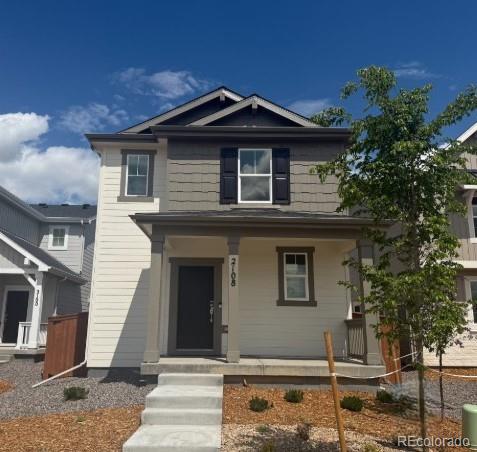 New Construction, Ready Now! Built by America's Most Trusted Homebuilder. Welcome to The Stella at 2108 Chambers Road in Farmlore offers a thoughtful blend of comfort and elegance. Just off the impressive two-story foyer, a private study creates a quiet space to focus or unwind. The open-concept kitchen, dining area, and great room flow beautifully for everyday living and entertaining. Upstairs, natural light pours into three secondary bedrooms, a full bath, and a conveniently located laundry room. Tucked at the end of the hall, the serene primary suite provides a peaceful retreat. Located in the heart of Brighton, Farmlore brings suburban charm and easy access to downtown Brighton, Prairie Center, and Denver. This vibrant community features three neighborhood parks, a future rec center with pool, and a restored 10,000 sq. ft. farmhouse reimagined as a shared gathering space. With over 11 miles of trails, walkable design, and proximity to Prairie Lakes and Barr Lake State Park, life at Farmlore is connected, active, and welcoming. Additional Highlights Include: Patio and Double Doors at Study. Photos are for Representative Purposes Only. MLS#4055668