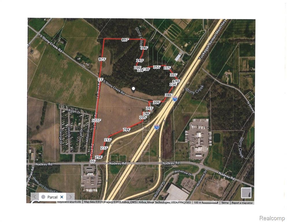 Adjacent to I-75. Approximately 62 acres off Exit 18 Nadeau Road. Directly across the street from Pilot Travel Center. All data approximate and should be verified.