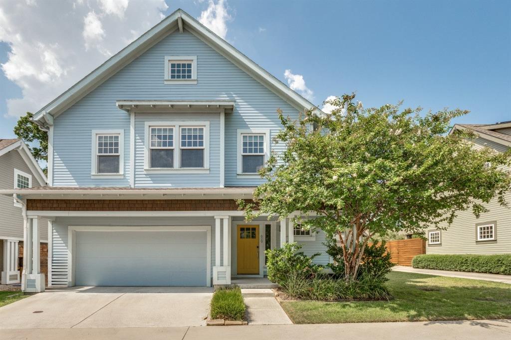 Come home to 629 Bishop Heights. Tucked inside a 45-home Craftsman community in the heart of North Oak Cliff, this 4-bed, 3.5-bath home puts you next door to Kidd Springs Park, pool, lake, trails, rec center, all a short walk from the front door and steps from the restaurants, boutiques, and coffee shops of the Bishop Arts District. Inside, 2,638 square feet of open, light-filled living spreads across two floors. The main level opens up around a kitchen built for real life, big waterfall island, pendant lighting, room for morning coffee and Saturday breakfasts. Upstairs, the bedrooms feel like their own retreats, each with dramatic peaked ceilings that make the whole house breathe. The primary suite has room to stretch out, a walk-in closet, and a private bath. Solar panels keep the utility bills honest. Two-car garage, fenced yard