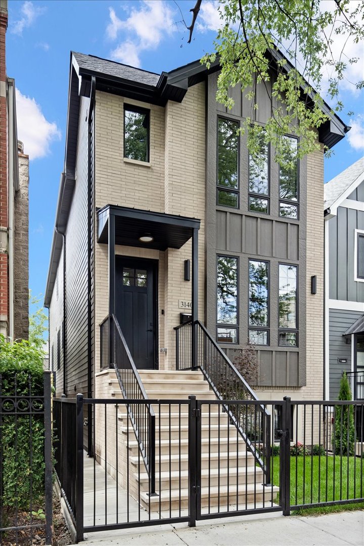 This well appointed 6 Bedroom (4 Beds Up) 4.2 Bath New Construction single-family home is located just minutes from the heart of Hamlin Park and Roscoe Village. The bright and open floor-plan showcases, expansive room sizes, extensive millwork and lofty ceiling heights. The custom built; eat-in kitchen with banquet anchors the great room and was designed for day to day living and entertaining alike. The center island is enveloped by custom soft-close cabinetry, professional grade appliances and stunning tile work. The abundant interior living space is matched by multiple private outdoor areas including a rear patio with gas connection for grilling and a spacious garage roof deck with SW exposures. The upper lvl provides 4 large bedrooms, 3 full baths and full size front-load laundry. The primary bedroom features a dramatic walk-in closets with custom shelving and a serene primary bath with glass encased steam shower, stand-alone soaking tub, dual vanity and heated floors. The lower lvl includes two additional bedrooms and a sizable family room with radiant heated flooring + excellent storage. Additional features include 2 car garage parking, low voltage wiring for internet and AV, custom built closets and hardwood flooring throughout.