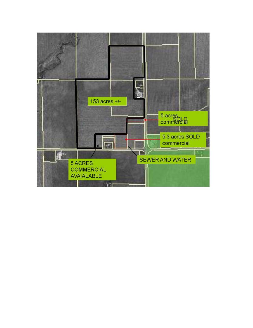 This has potential as great development parcel - property adjoins future home of Manteno High School --city sewer and water to site