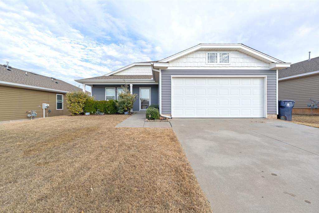 This beautifully updated home delivers 3 bedrooms, 2 bathrooms, 2 dining areas, and a 2-car garage across 1,440 square feet of highly functional, open-concept living. Fresh paint, hardwood floors, and a custom board-and-batten feature wall create a warm, modern feel the moment you step inside.The spacious kitchen anchors the home with stainless steel appliances, quartz countertops, a breakfast bar, a dedicated breakfast nook, and under-cabinet lighting that elevates both style and workflow. An indoor utility room adds convenience, and the in-ground storm shelter provides peace of mind.Outside, enjoy a covered patio, fire pit, and beautifully maintained landscaping—perfect for relaxing or entertaining.Location is a major win: tucked in a quiet neighborhood yet just minutes from I-35, top dining spots, cafés, major shopping off 19th Street, and everyday conveniences.