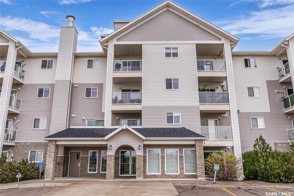 Awesome location with this very affordable 1 -bedroom apartment style condo located in the University Heights area of Saskatoon & situated across the street from a park!  There is quick access to all amenites as well as the University – perfect for students going to school.  This well cared for unit is on the main floor great for anyone that does not like stairs.  It features an open concept living room to kitchen/dining area, vinyl plank flooring, in-suite laundry, a spacious bedroom & a nice-sized private balcony with a view of the park across the street.  Parking is out front with easy access to the front door.  1 electrified surface parking stall is included as well as visitor parking.  There is an exercise area, wheelchair accessibility & this very affordable home comes complete with all appliances, washer/dryer as well as a wall air conditioning unit. Don’t wait! Call today to view.