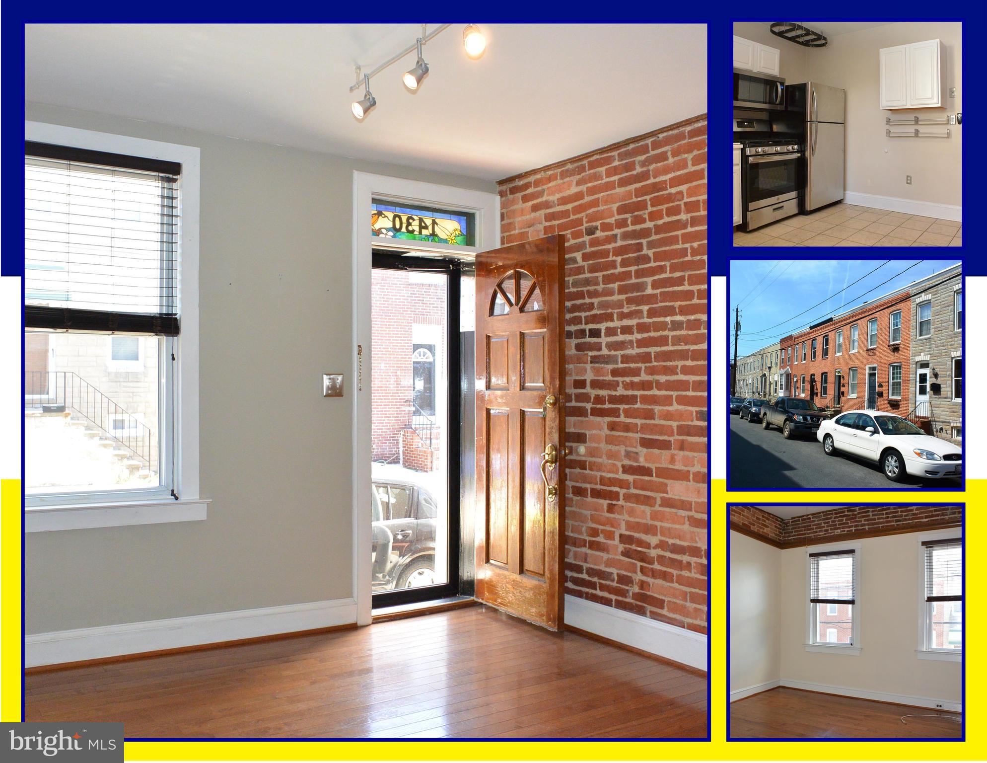 BEAUTIFUL, TURN-KEY 2 BEDROOM+DEN, 1 BATH TOWNHOUSE IN  LOCUST POINT.  OPEN CONCEPT, ALL-NEW KITCHEN WITH  GRANITE COUNTERS, SUBWAY TILE BACK SPLASH AND STAINLESS STEEL APPLIANCES, EXPOSED BRICK WALLS, WOOD FLOORS THROUGHOUT, KITCHEN & BATH CERAMIC TILE, FINISHED LOWER LEVEL, WASHER/DRYER, SPACIOUS KITCHEN, DECK, PATIO & MORE. CONVENIENT TO LATROBE PARK, PUBLIC  PICKLBALL & TENNIS COURTS, A DOG PARK, RECREATION, HISTORIC FORT McHENRY, DOWNTOWN, INNER HARBOR & I-95. IMAGINE YOUR NEW HOME.