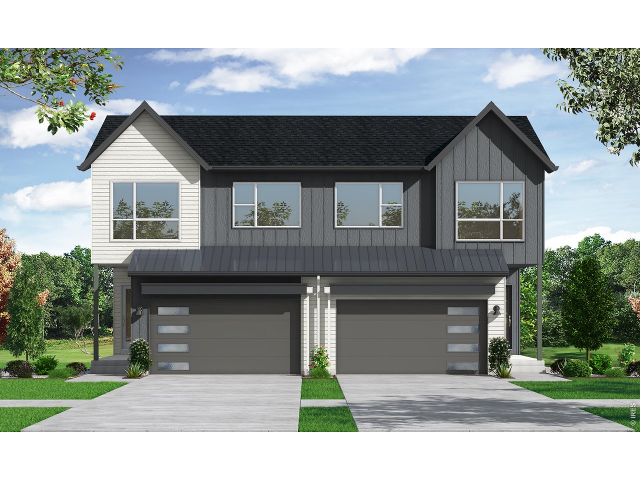$40K Builder Incentive to apply toward a rate buy-down, appliances, window coverings, or closing costs. Enjoy the style and comfort of a single-family home with the ease of low-maintenance living in this west-facing, 2-story modern farmhouse duplex on a premium lot. Abundant windows, wide-plank flooring, a gas fireplace, and an open floor plan create bright, cheerful living spaces. The kitchen includes Whirlpool stainless appliances, a pantry cabinet, trash/recycle rollout, quartz countertops, a Blanco single bowl undermount sink, and a versatile island. Durable luxury vinyl flooring spans the entire main level. Enjoy the west facing deck with covered trellis off the living/dining area and the west-facing balcony off the primary bedroom, overlooking the fenced backyard. The primary suite features a walk-in closet and a spacious bath with a dual-sink quartz vanity, poured shower pan, Euro-glass shower enclosure, freestanding tub, and private water closet. Opt to finish the basement with a rec room, full bathroom, and bedroom for more space or leave for storage.