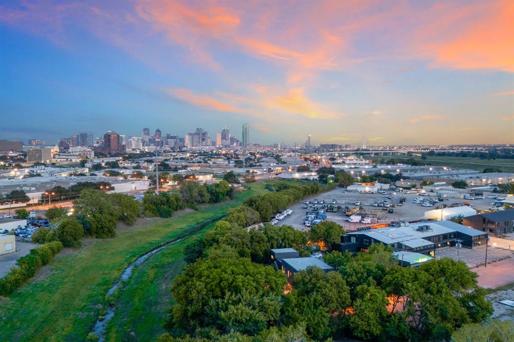View of aerial view at dusk