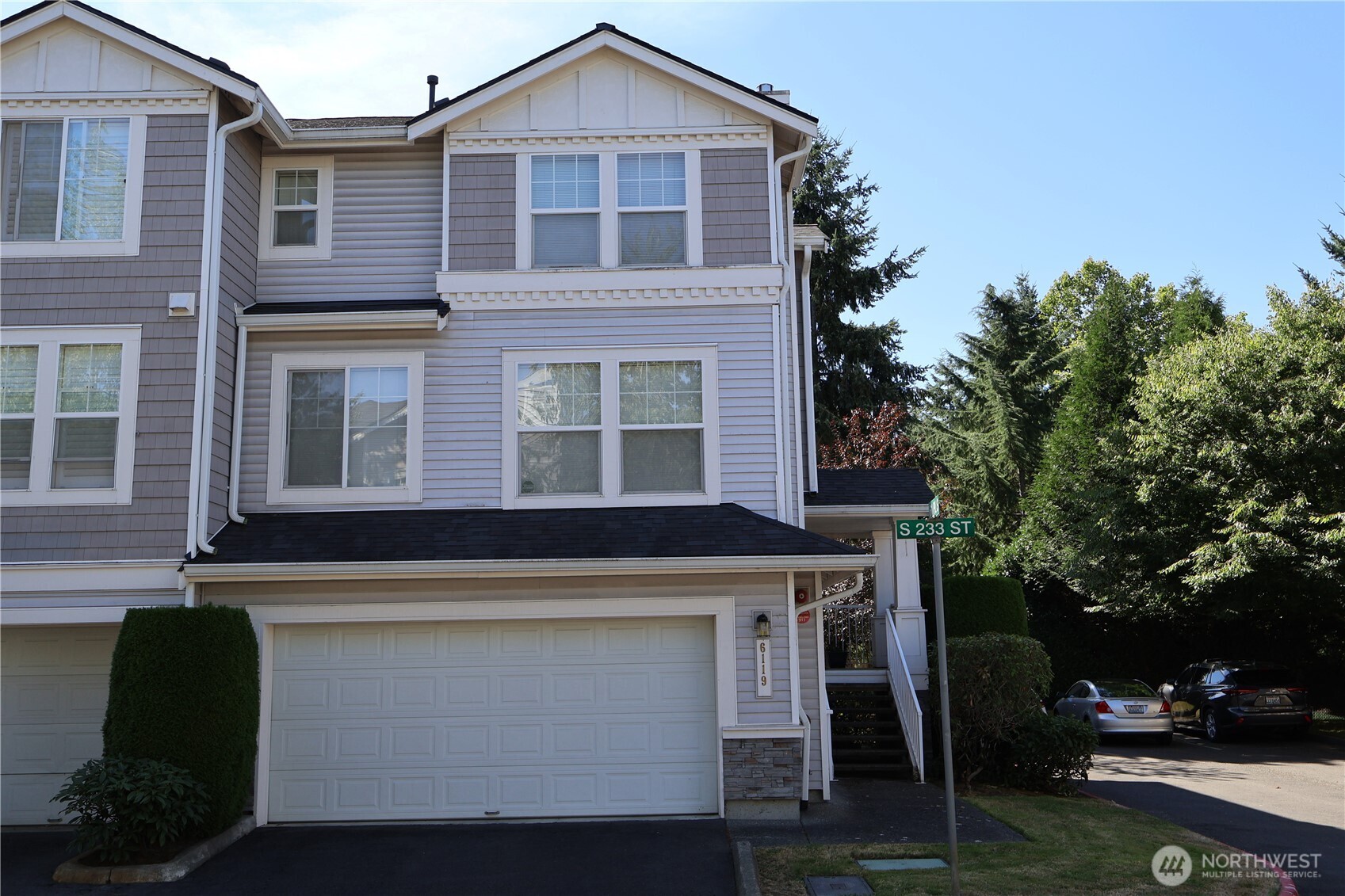 Price Improvement! Move in ready townhouse located in the Bayview Townhomes near The Lakes in Kent. Conveniently located close to I-5 this home features three bedrooms and two and a half bathrooms with abundant space for entertaining and storage. A cozy fireplace anchors the main level living space while natural light fills the spacious kitchen with access to the deck just steps away. The primary suite features a large bathroom with a double vanity as well as a walk in closet. This home is complete with a two car garage as well as a large storage room and an additional patio just beyond the storage area.