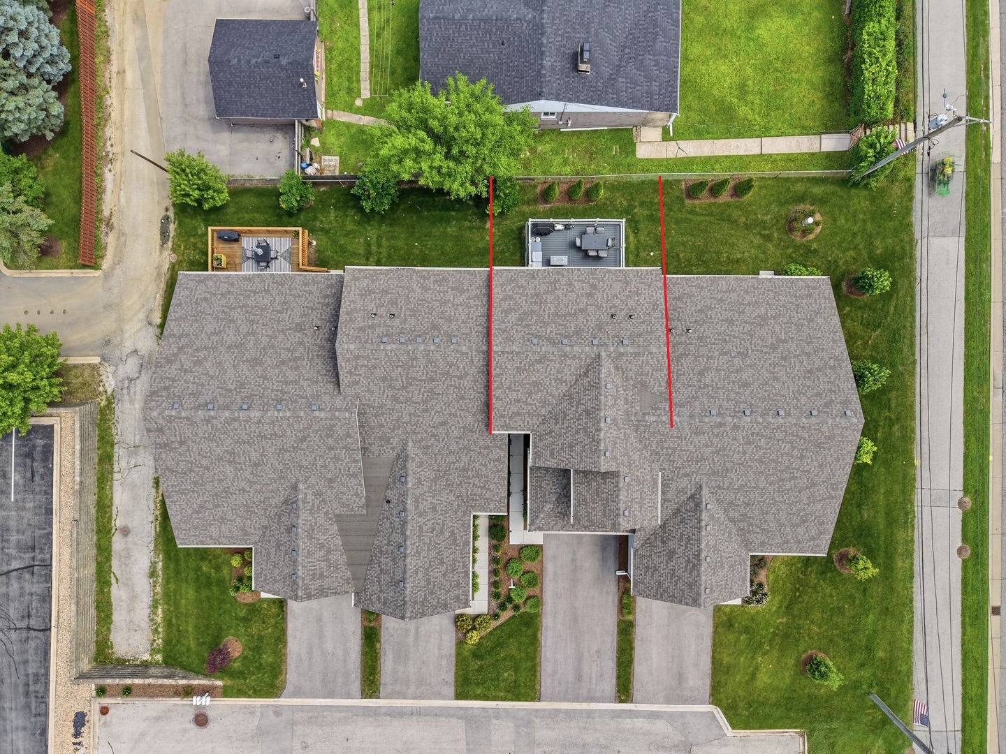 Built in 2023 - Two-story layout with high ceilings. Modern new construction with contemporary finishes  1,541 sq. ft. of finished living space (main and upper levels)  Additional 450 sq. ft. finished basement - ideal for a family room, home office, gym, or entertainment area.3 spacious bedrooms  2.5 bathrooms.2-car attached garage with Electric vehicle (EV) charger installed in the garage. Outdoor Living:16' x 18' premium composite deck - low maintenance and perfect for entertaining, grilling, or relaxing outdoors.  Interior Features: Open-concept floor plan with abundant natural light  Cathedral ceilings in the main living area, Custom media walls with electric fireplaces in both the living room and primary bedroom, creating a modern luxury feel.  Spacious primary suite with upgraded accent wall and fireplace.  Modern kitchen with quality cabinetry and finishes  New KitchenAid dishwasher  Stainless steel appliances  Ample cabinet and counter space.  Comfort & Efficiency:  High-efficiency furnace and central air conditioning  Whole-house humidifier for improved comfort during winter months  New Samsung Smart washer and dryer.  Finished basement providing approximately 450 sq. ft. of additional living space. Low-maintenance exterior