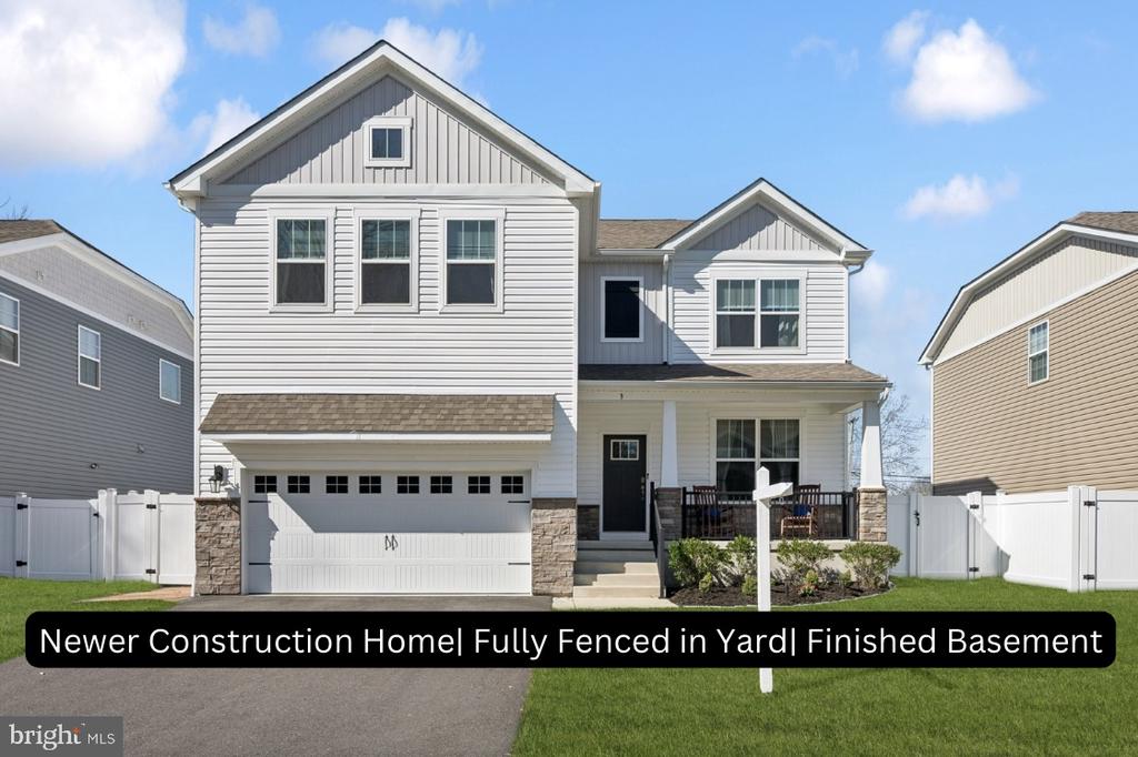 Welcome to this beautifully maintained, newer construction colonial located in the desirable Hawthorne neighborhood of Medford, NJ! Built just 5 years ago, this 4-bedroom, 3 full bathroom home offers the perfect blend of modern design, functionality, and comfort. Step inside to find durable and stylish LVP flooring flowing throughout the main living areas, complemented by recessed lighting and a bright, open layout. The spacious kitchen features stainless steel appliances, a breakfast bar, and additional table space—ideal for everyday living and entertaining. A formal dining room provides the perfect setting for gatherings and special occasions. A standout feature of this home is the main-level bedroom with its own full bathroom—perfect for guests, extended family, or a private home office setup. Upstairs, you’ll find three generously sized bedrooms along with a convenient second-floor laundry area. The primary suite offers a walk-in closet and a private en-suite bathroom, creating a comfortable retreat. The fully finished basement adds even more versatile living space—ideal for a home gym, media room, or play area. Outside, enjoy a fully fenced-in backyard complete with a deck, perfect for relaxing or entertaining. A 2-car garage and well-maintained exterior complete the package. This move-in ready home offers modern construction without the wait—don’t miss your opportunity to own in one of Medford’s most sought-after neighborhoods!