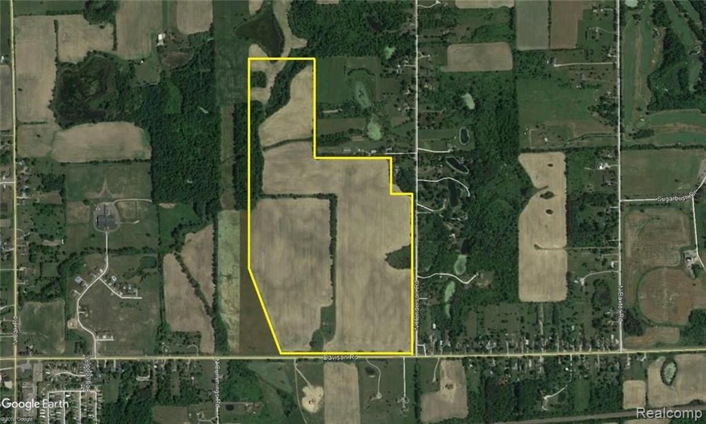 For Sale - 148 +/- Acres of Vacant Residential Land on Davison Road, Davison Township, MI. Zoned: RU-1 Residential Urban for Single Family Residential. Up to three (3) Units/ Acre. Property includes 1,781' of frontage on Davison and 2,273' on Henderson Road. Water and Sewer available on Davison Road and water is available on Henderson Road. The property is located in the Davison School District, North off of Davison Road, East of State Road, Davison Township, MI.