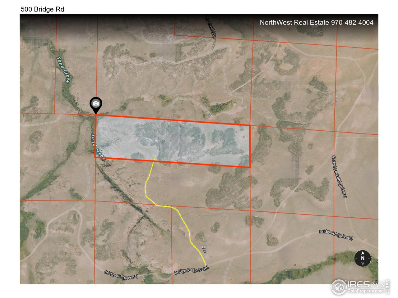 Panoramic views of Camel Rock from this 37.6-acre parcel of land in Sand Creek Park, with the creek running through. Approximately 240' of Sand Creek frontage. Watching the wildlife walk to the creek is a wonderful setting of solitude. The sale includes an 11' x 28' movable shed. Fishing and National Forest access in the area!!! This property is located at the CO/WY border and has seasonal access due to the weather. Larimer County does not plow the snow in the winter or by the landowners association.