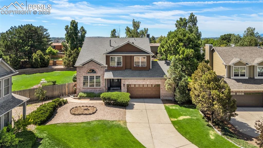 Gorgeous large (.39 acres!) manicured private back yard with terrific updated floor plan. Oversized (2.5 car) garage has lots of extra storage for your toys and tools (in addition to the large exterior storage shed!), or workshop. Conveniently located in D20 on its own little 'scoop out' cul de sac gives great privacy. Beautifully updated kitchen with granite countertops, main level wood floors, central air, newly updated master bath, newly updated finished basement, this one is move in ready! Huge patio area is great for outdoor entertaining. Large master, and beautifully finished basement for guest suite or family members, plus possible 6th bedroom in portion of unfinished area of basement as well!