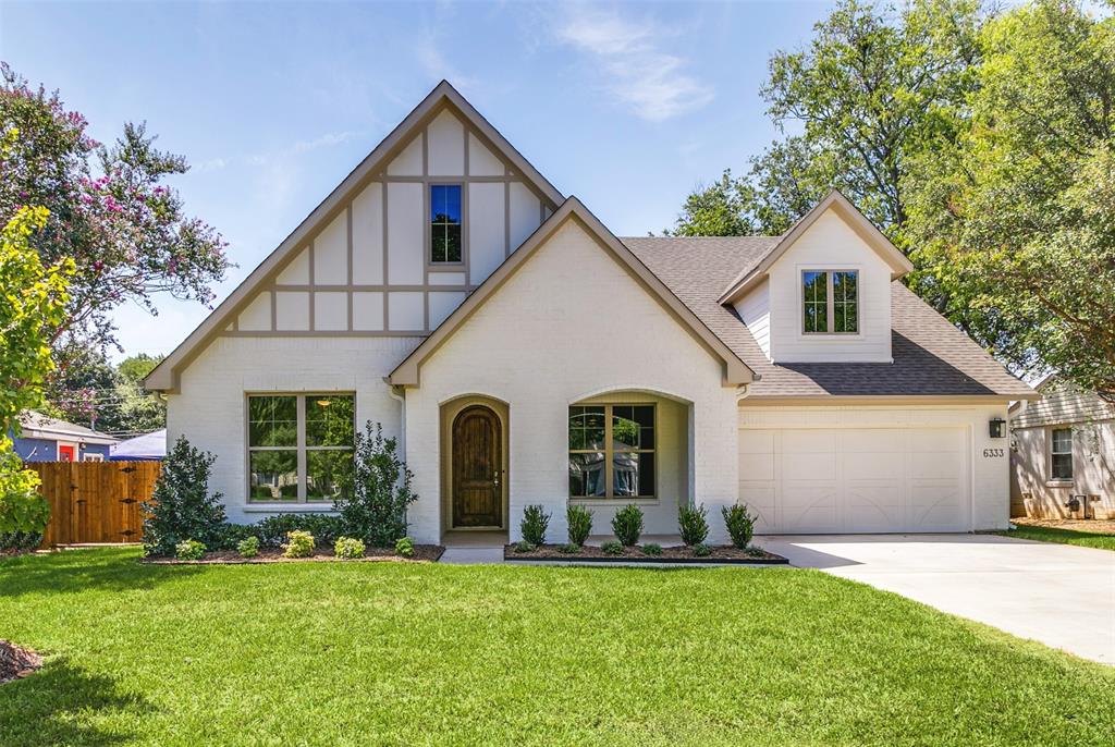 Thoughtfully crafted new construction by Clarity Homes, combining timeless Tudor character with a functional modern layout in the established neighborhood of Ridglea North. This 3-bedroom, 2.5-bath home features a versatile flex space, mud hall, 2-car garage, and carefully selected finishes throughout. A vaulted ceiling adds volume and character to the living room, where a cast stone gas fireplace serves as the focal point of the open entertaining space. The adjoining kitchen features a large island, stainless steel appliances, and gas range. The oversized laundry room is beautifully laid out to support busy day-to-day life. The primary suite is complete with a freestanding tub, separate shower, designer details, and a spacious walk-in closet with plenty of room for storage. A covered back patio extends the living space outdoors, complemented by a fully irrigated yard. Ideally located near Camp Bowie Boulevard and minutes away from The Shops at Clearfork, offering convenient access to some of Fort Worth’s best dining, shopping, and entertainment, with easy access to major thoroughfares for getting around town.