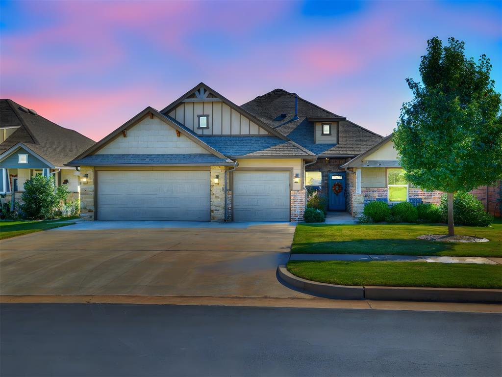 This home is located in the small but quaint Edgewater neighborhood in Moore, OK.  You can quickly get to Moore, Norman, South OKC, Tinker AFB, I-35 & I-240 from here.  Once inside you will love the beautiful kitchen with white cabinets, a nice sized island and lots of windows on the back side of the house that allows a lot of natural light to illuminate the common space areas.  This home could be a 3 bedroom plus a study or just 4 bedrooms with 2-1/2 bathrooms.  Other amenities are lawn sprinklers, full gutters, fenced yard, a storm shelter, an air cleaner (ultraviolet germicidal irradiation) attached to the HVAC system & additional insulation was added in the attic. Plus, the refrigerator and washer & dryer can stay too.  The only thing missing is YOU!