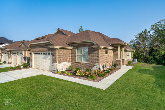 *** NEW CONSTRUCTION - TO BE BUILT** Semi-custom Townhome in the desirable development of the Estates of Montefiori! At first glance, you will be impressed by the quality and design of the open floorplan that includes 10' semi-vaulted ceilings and tons of warm, natural light. Generous standards include 42" upper kitchen cabinets, oversized island with an optional breakfast bar, granite/quartz countertops and Kohler plumbing fixtures throughout, common area hardwood and a main floor laundry/mud room. A primary en suite located off the inviting great room features walk-in closets and a stand-up shower with double vanity.  A second bedroom privately located from the master offers flexibility for overnight guests or home office needs. The OVERSIZED 9' poured, look-out basement with roughed-in 3-piece bath can be finished with a third bedroom, full bathroom with standup shower and a large den as an upgrade. Located in charming and historic Lemont, this development is only minutes to shopping, restaurants, The Forge outdoor adventure facility, expressways and Metra train station; less than an hour to O'Hare & Midway airports. (Photos represent Sales Model - Contact Listing Agent for Info) LOT 26