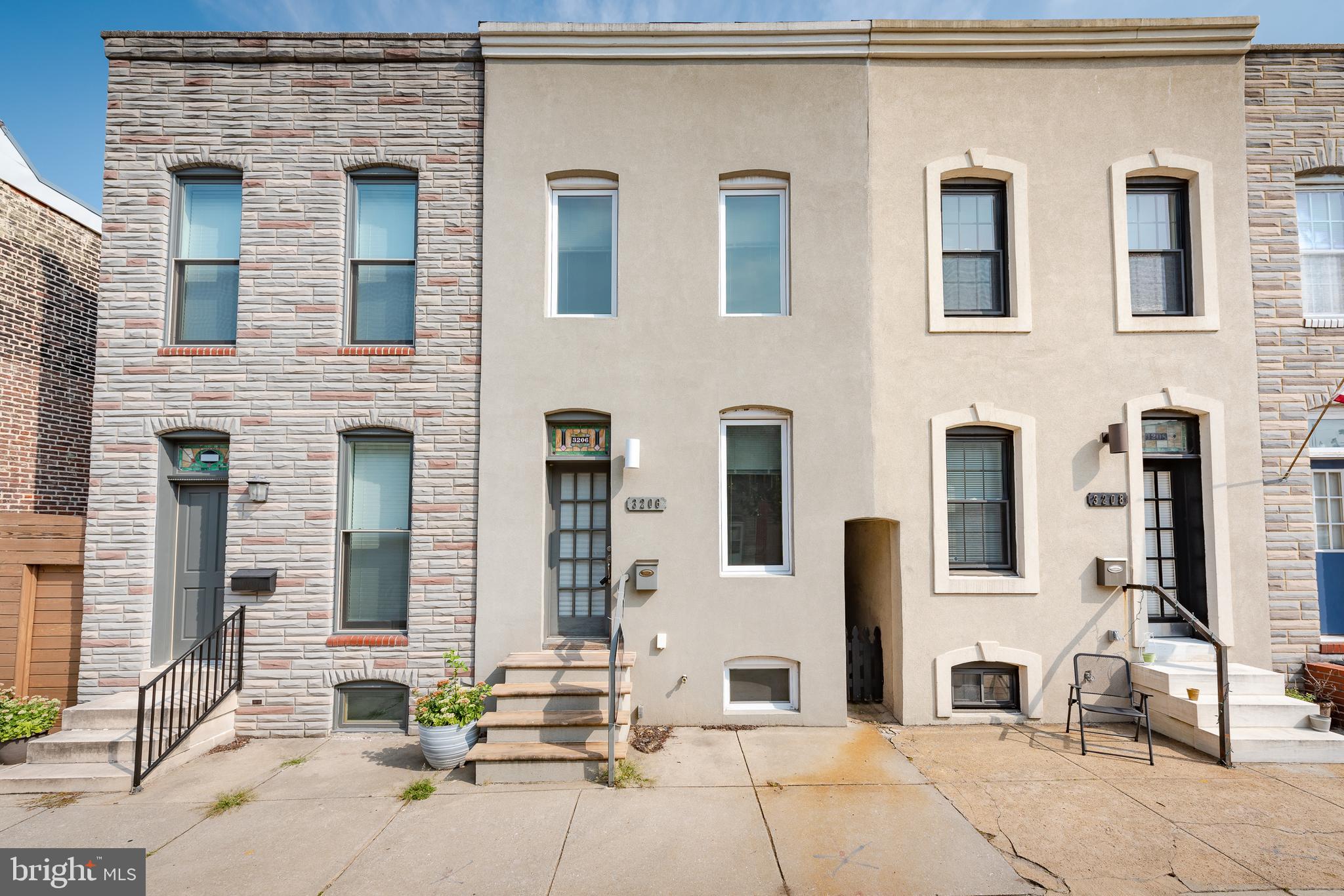 Great Contemporary Home with PARKING and Modern Rehab in 2009. Exposed Brick in Living Room, Kitchen & Hall. Hardwood Floors in Living Room, Stairs & Upper Level. Kitchen has Maple Cabinets with Peppercorn Finish, Silestone Counters, Stainless Steel appliances, Recessed & Pendant Lights, Ceramic Tile Floor & Back splash. Cool Baths with Custom Ceramic Tile. PARKING PAD with easy access!! Close to Canton Square, dog park and waterfront.  Pets CBC , dogs 30lb  weight limit.  700+ credit score required.