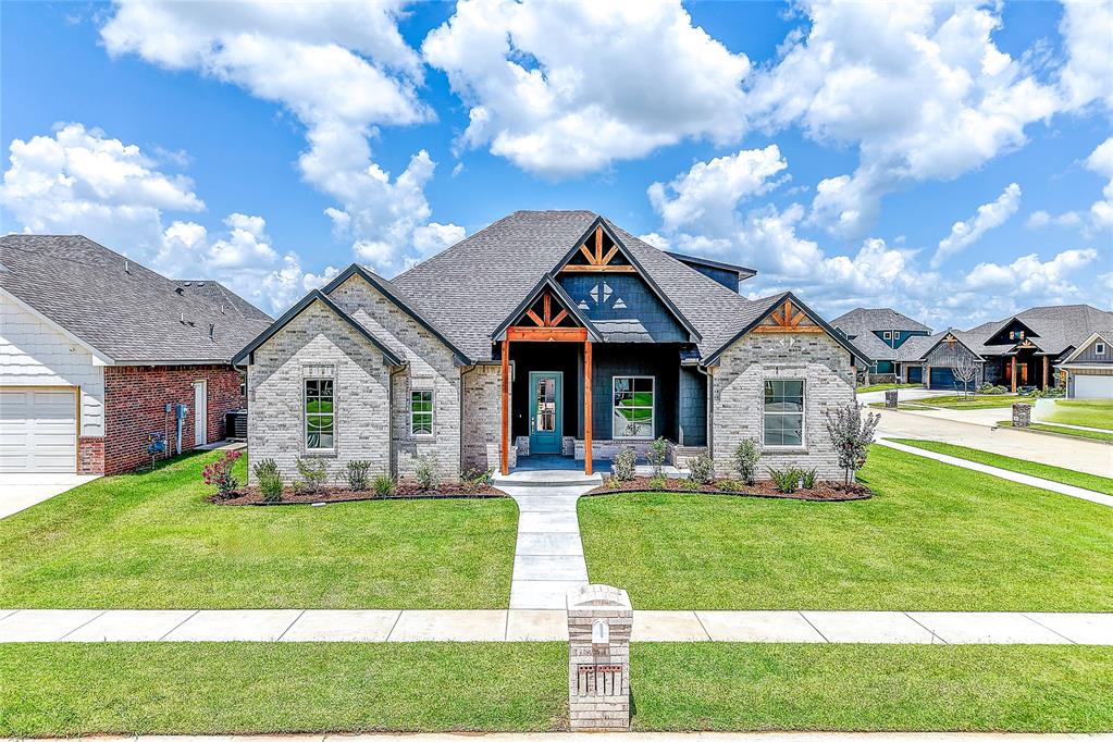 Located in the desirable Cedar Lane neighborhood just two miles from the University of Oklahoma campus, this stunning new construction home offers the perfect blend of style, space, and flexibility. Situated on a premium corner lot, the home features a side-load three-car garage that adds both convenience and impressive curb appeal. Inside, the spacious vaulted living room is filled with natural light, creating an open and welcoming atmosphere that feels both elegant and comfortable. The kitchen is beautifully designed with custom cabinetry, quartz countertops, and stainless steel built-in appliances, along with a generous walk-in pantry that provides plenty of storage and functionality.The private primary suite is thoughtfully designed as a relaxing retreat, featuring a large walk-in shower with a rainhead, a freestanding tub, quartz countertops, and a spacious walk-in closet. Just off the entry, a versatile flex space offers the perfect option for a home office, guest bedroom, or hobby room. Two additional bedrooms are also located on the main level, making the layout both practical and family-friendly.Upstairs, you’ll find even more usable space, including a built-in office nook with a desk, a large bonus room perfect for a game room or media space, and a full bathroom. The oversized back patio provides plenty of room for entertaining or simply relaxing outdoors.